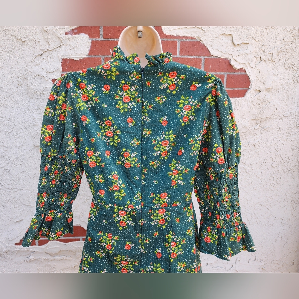 Laura Ashley Green Floral Mini Dress - Picture 13 of 16
